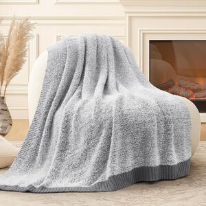 Amélie Home Knit Throw Blanket, Heather Grey, 50"x60"